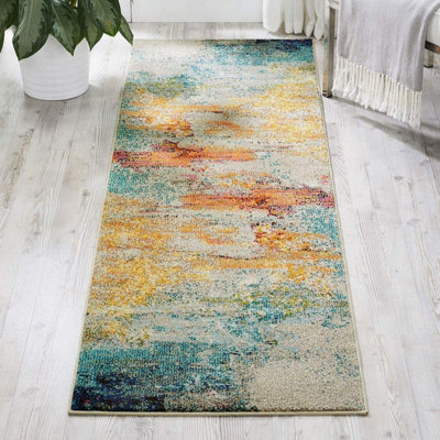 Sealife Abstract Graphic Modern Rug for Living Room, Bedroom and Dining ...