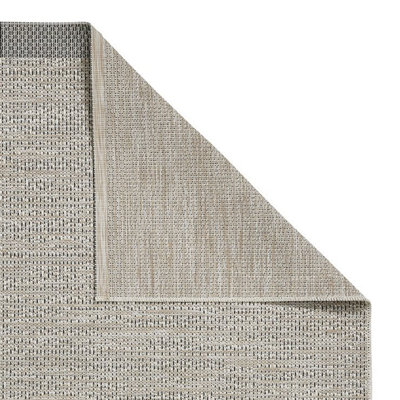 Seam Flat Weave Easy Clean Plain Rug - Beige/Black - 120x170
