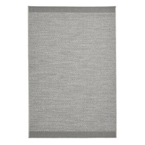 Seam Flat Weave Easy Clean Rug - Grey/Black - 120x170