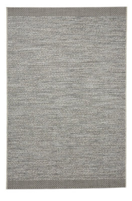 Seam Flat Weave Easy Clean Rug - Silver/Black - 120x170