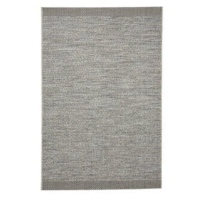 Seam Flat Weave Easy Clean Rug - Silver/Black - 120x170