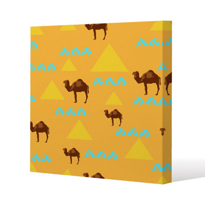 Seamless pattern with camels Slim Style Canvas Print 40x40cm , 15mm ...