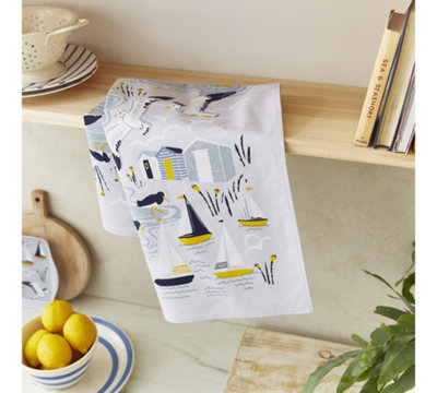 Seashore Animal Print 100% Cotton Tea Towel