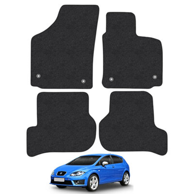 Seat Leon 2005-2009 Car Floor Mats Carpet Tailored Fit 4pcs Set Anti-Slip Black