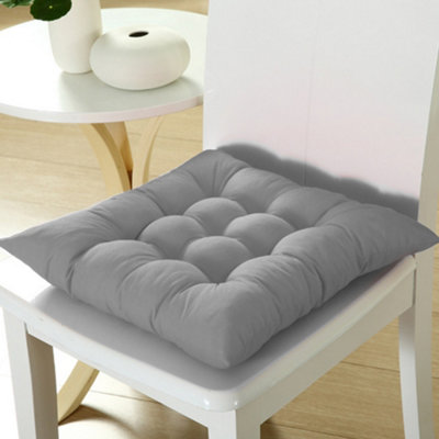 Seat Pad Set of 4 Soft Thicken Tatami Seat Cushion Living Room Garden Office Patio Grey 40cm W x 40cm D x 5cm H