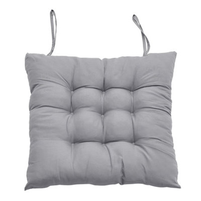 Seat Pad Set of 4 Soft Thicken Tatami Seat Cushion Living Room Garden Office Patio Grey 40cm W x 40cm D x 5cm H