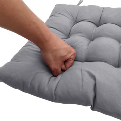 Seat Pad Set of 4 Soft Thicken Tatami Seat Cushion Living Room Garden Office Patio Grey 40cm W x 40cm D x 5cm H