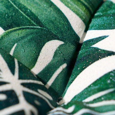 Seat Pads 4 Water Resistant Garden Chairs Cover Ties Leaf Outdoor Cushions - 5