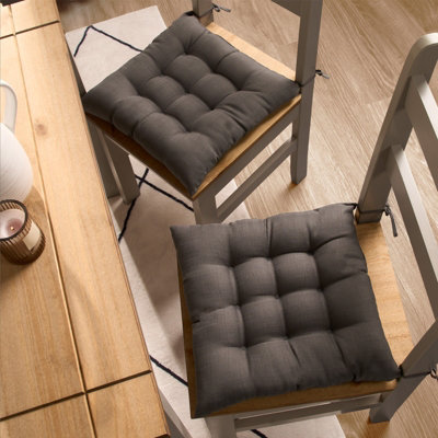 Seat Pads Chair Cushions 2 Tie Dining Chair Floor Booster Riser, Silver