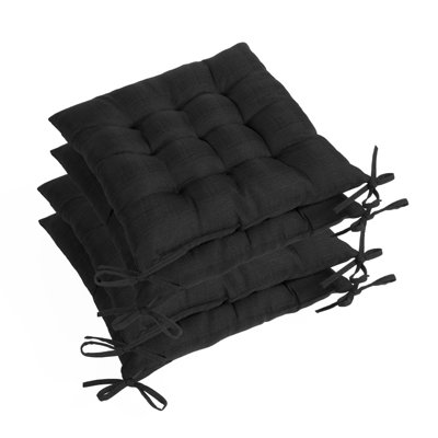 Seat Pads Chair Cushions 4 Tie Dining Chair Floor Booster Riser, Black