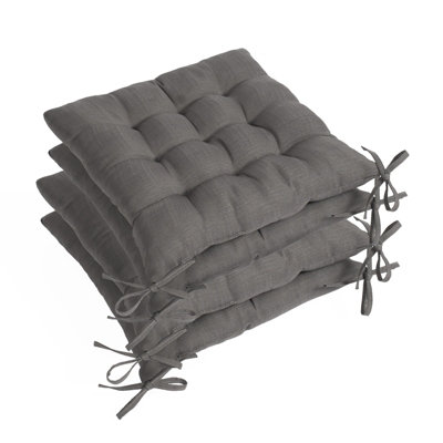 Seat Pads Chair Cushions 4 Tie Dining Chair Floor Booster Riser, Silver