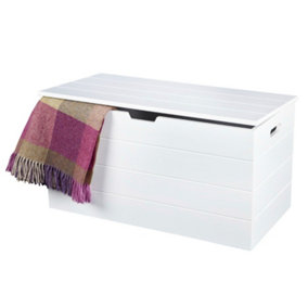 Seaton White Wooden Storage Chest, Blanket Box, Trunk, Ottoman, Toy Box