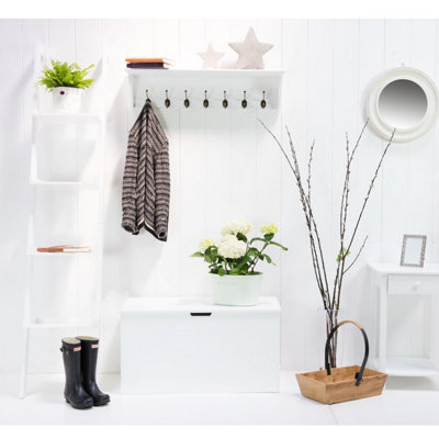 Seaton White Wooden Storage Chest, Blanket Box, Trunk, Ottoman