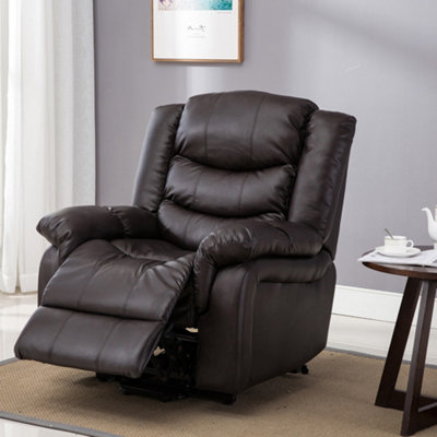 Seattle Electric Automatic Recliner Armchair Sofa Home Lounge Bonded Leather Chair (Brown)