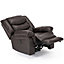SEATTLE ELECTRIC AUTOMATIC RECLINER ARMCHAIR SOFA HOME LOUNGE BONDED LEATHER CHAIR (Brown)
