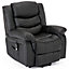 SEATTLE ELECTRIC SINGLE MOTOR RISE RECLINER ARMCHAIR SOFA HOME LOUNGE BONDED LEATHER CHAIR (Black)