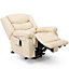 SEATTLE ELECTRIC SINGLE MOTOR RISE RECLINER ARMCHAIR SOFA HOME LOUNGE BONDED LEATHER CHAIR (Cream)