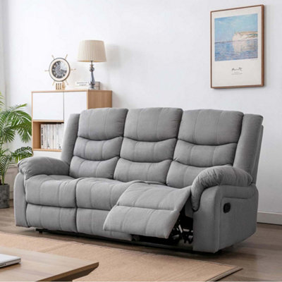 Seattle Manual Fabric Recliner 3 Seater Sofa
