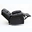 SEATTLE MANUAL RECLINER ARMCHAIR SOFA HOME LOUNGE BONDED LEATHER CHAIR (Black)