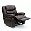 SEATTLE MANUAL RECLINER ARMCHAIR SOFA HOME LOUNGE BONDED LEATHER CHAIR (Brown)