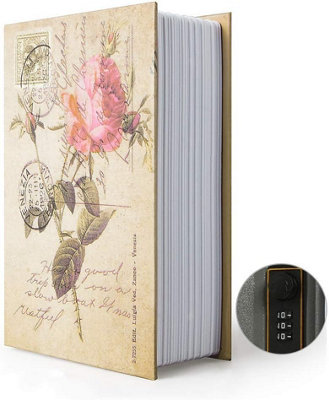 Secret book safe with combination lock and hidden key