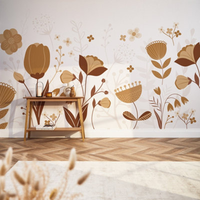 Secret Garden Mural In Terracotta (350cm x 240cm)