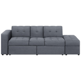 Sectional Sofa Bed with Ottoman Dark Grey FALSTER