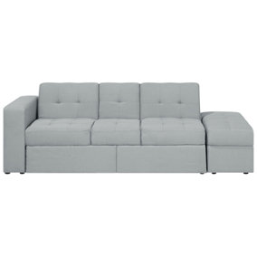 Sectional Sofa Bed with Ottoman Light Grey FALSTER