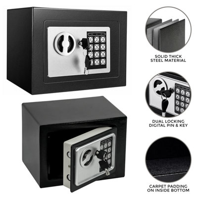 4.6L DIGITAL STEEL SAFE ELECTRONIC SECURITY HOME OFFICE MONEY CASH