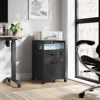 Secure Document Cabinet, Mobile Storage Unit with Dual Locking System ...