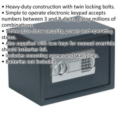 Secure Electronic Combination Safe - Compact Wall-Mounted Design ...