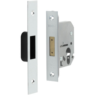 Secure Euro Profile Deadlocks 65mm Satin Chrome for Ultimate Protection - Lock and Key