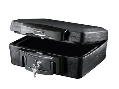 Secure Fire and Water Resistant Small Key Lock Chest for Valuables