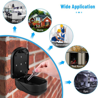 Secure Key Box, Large Wall Mounted Key Box For Indoor Outdoor, Key Safe ...