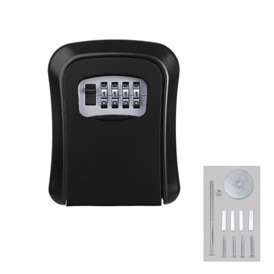 Secure Key Box, Outdoor Secure Key Box, Wall-Mounted Key Box With 4 ...