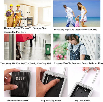 Secure Key Box Wall Mounted Key Box With 4 Digit Digital Code, Extra ...