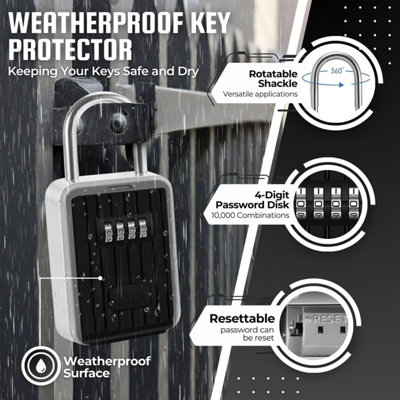 Secure Key Box Wall Mounted Key Box With 4 Digit Digital Code, Extra ...