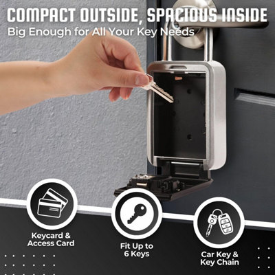 Secure Key Box Wall Mounted Key Box With 4 Digit Digital Code, Extra ...