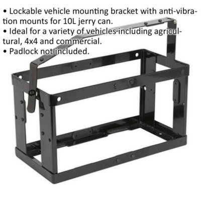 Secure Lockable Mounting Bracket for 10L Jerry Cans - Compatible with ys05027, ys05028, and ys05029