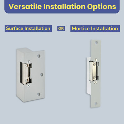 SecureMyDoor - 12VDC Electric Lock Release Fail Secure with Adjustable ...