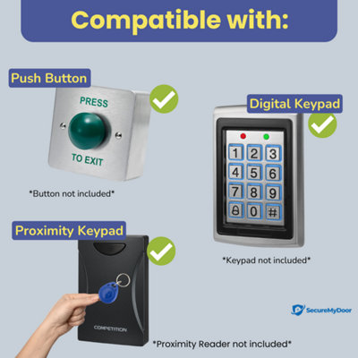SecureMyDoor - 12VDC Electric Lock Release Fail Secure with Adjustable ...
