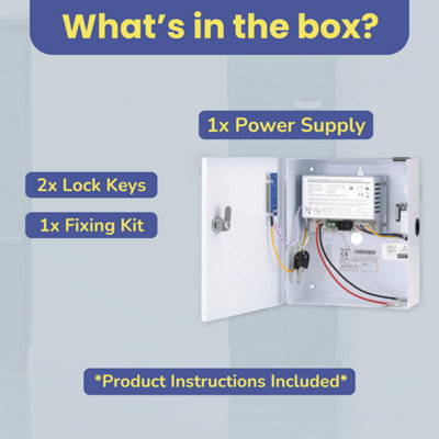 SecureMyDoor Access Control Power Supply 2amp - Metal Lockable Box ...