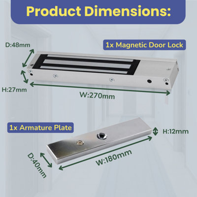 SecureMyDoor - Stainless Steel Magnetic Door Lock - Fail Safe Maglock ...