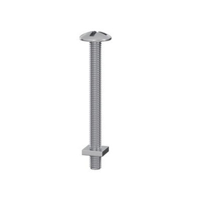 Securfix Roofing Bolts & Nuts (Pack of 100) Silver (40mm x 6mm)
