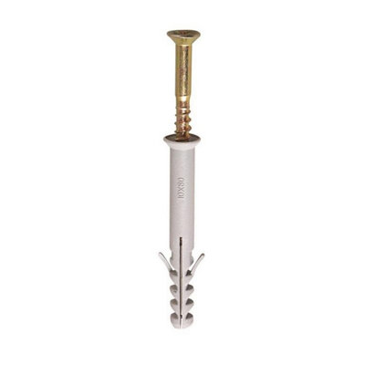 Securfix Trade Pack Frame Fixings (Pack of 10) White/Br (80mm x 8mm)
