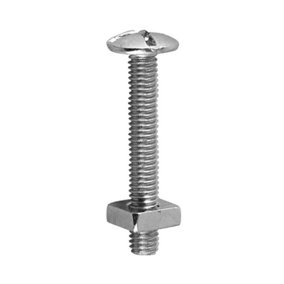 Securfix Trade Pack Zinc Plated Roofing Bolts & Nuts (Pack of 50) Silver (25mm)