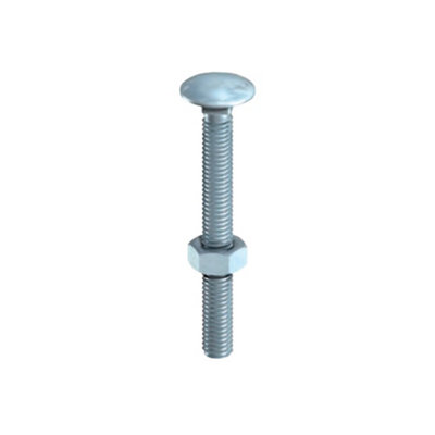 Securfix Zinc Plated Carriage Bolt (Pack of 10) Silver (150mm x 8mm)