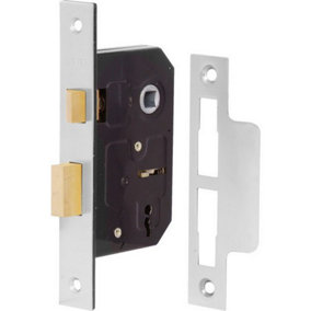 Securit 3 Lever Sash Lock with 4 Keys Nickel Plated (63mm)