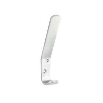 Securit Aluminium Coat Hook (Pack of 2) Silver (One Size)