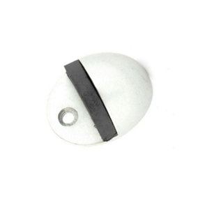 Securit Aluminium Oval Door Stopper White/Black (One Size)